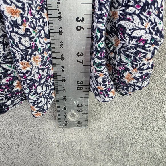 Womens Indigo Rose Multicolor Floral Dress V Neck Long Sleeve 100% Rayon Size XL - Picture 9 of 10